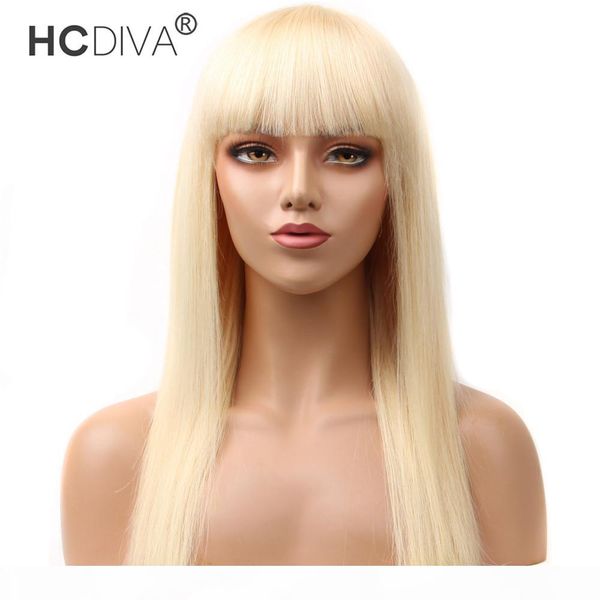 

613 blonde bob wigs transparent short bang human hair bob wigs brazilian straight body waav remy hair 150% density ing, Black;brown