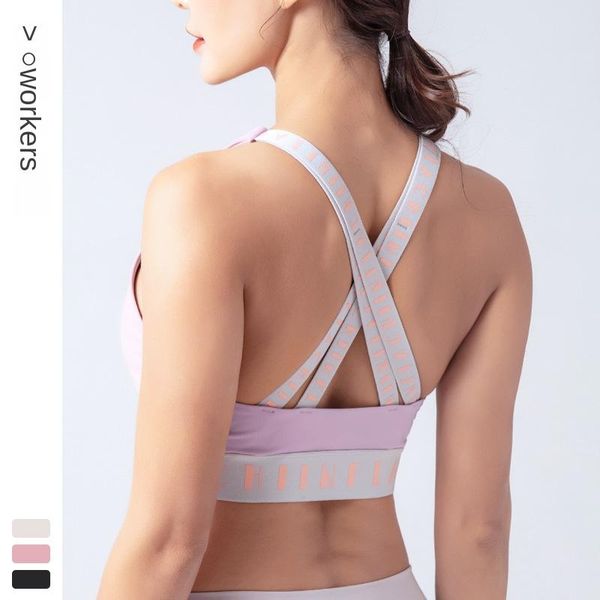 

women hollow straps breathable quick dry yoga bra for running working out sports kg-803, White;red