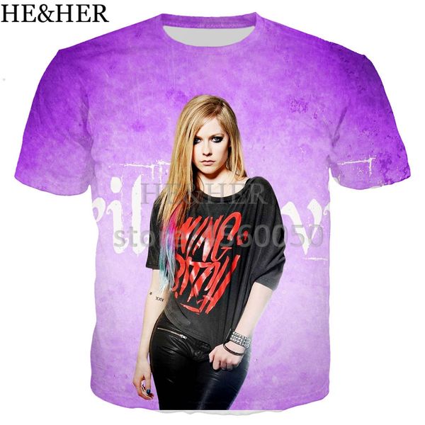 

singer avril lavign summer cool for 3d print shirts anime oversized funny men clothing