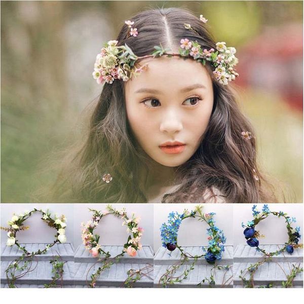 

handmade women flower wreath crown garland kids party floral garlands boho floral crowns women hair accessories flower jllkgv