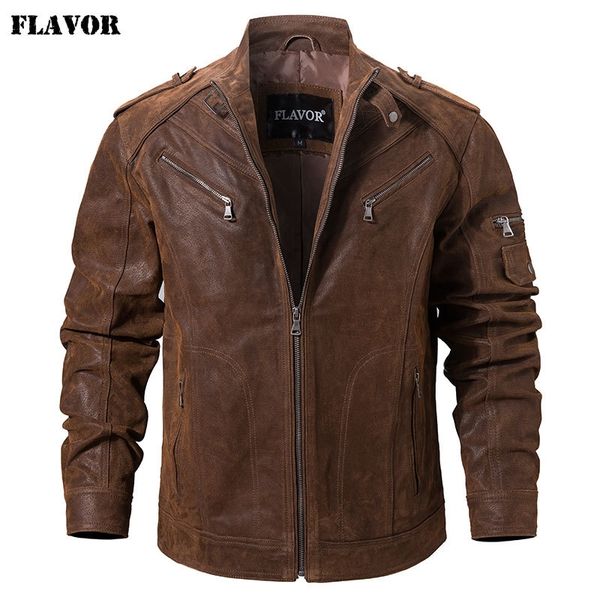 

men's pigskin real leather jacket genuine leather jackets motorcycle jacket coat men 201119, Black
