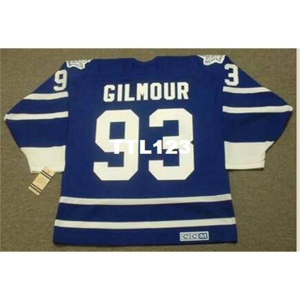 

mens #93 doug gilmour toronto maple leafs 1995 ccm vintage retro home hockey jersey or custom any name or number retro jersey, Black