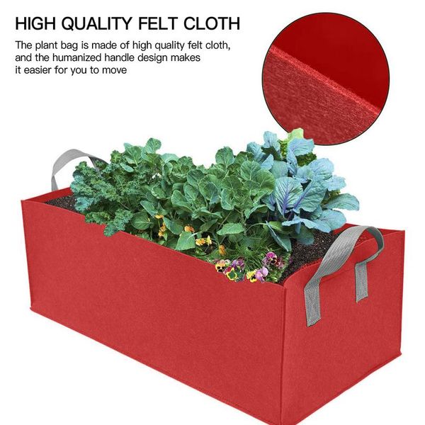 

1pcs growing bag fabric raised garden bed square garden yard flower vegetable plant flower plng bag planter pot with wmtojx