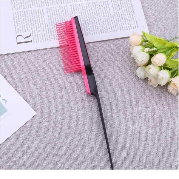 

1pc professional hairdressing dense tooth comb plastic fine-tooth comb salon anti-static combs hairbrush styli jllpqn, Silver