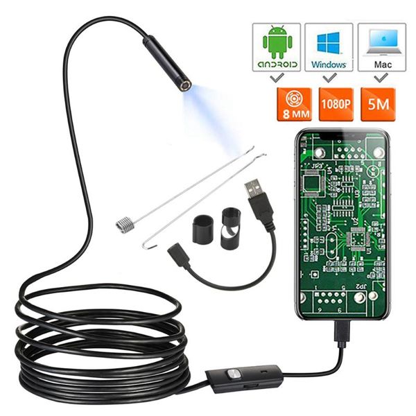 

new 1080p full hd mini android camera endoscope ip67 1920*1080 2m 5m micro usb inspection video camera snake borescope tube