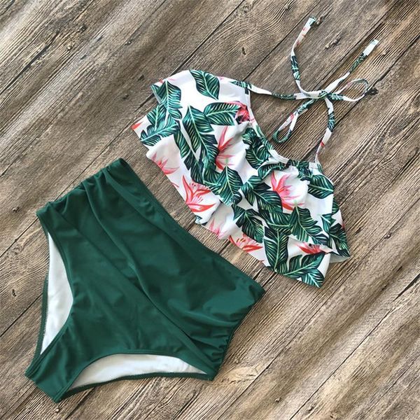 

high waist bikini push up ruffles swimwear women stroje damskie beach swimsuit monokini biquini mujer trikini badpak maillot1, White;black