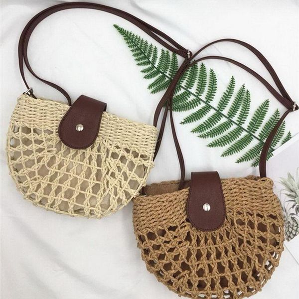 

women woven straw crossbody bags lady summer beach shoulder bags sale-wt