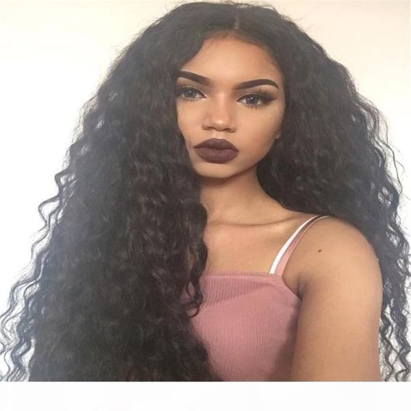 

180 density peruvian full lace human hair wigs kinky curly lace front human hair wigs glueless full lace wigs with baby hair, Black;brown