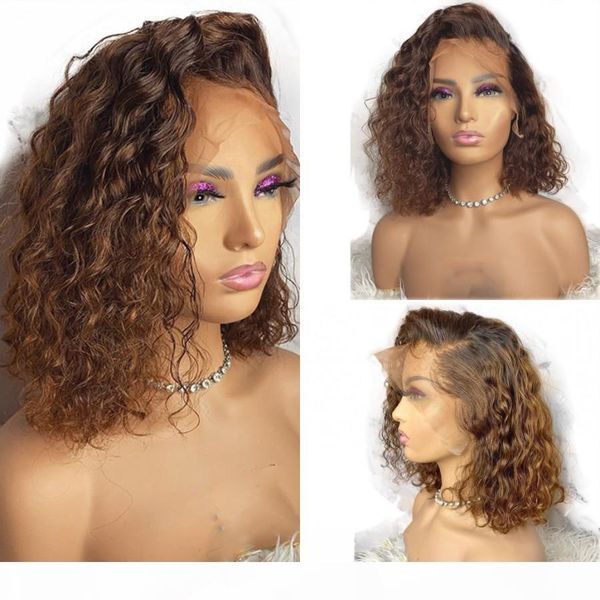 

lace front wigs with baby hair jet black hair short bob curls honey brown human hair lace wigs pre plucked small cap size