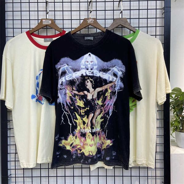 

men's t-shirts present short sleeve summer loose fit worn and damaged black collarless cotton casual youth t-shirt, White;black