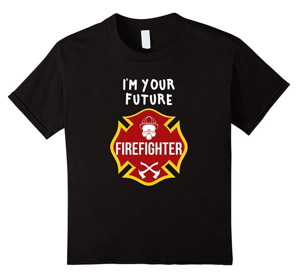 

новое лето высокого качества tee shirt я ваше будущее пожарный - дети красный пожарный знак t-shirt прохладный футболка спортивная с капюшон