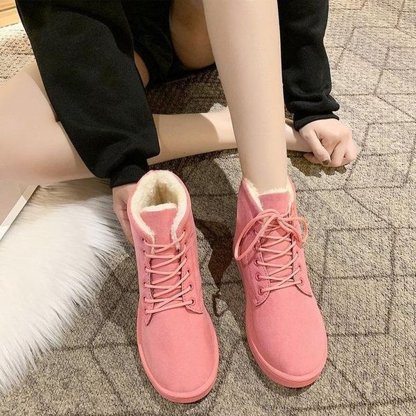 

2020 новый снег сапоги для женщин bootie дамы плоские ботинки зимние женские добавить cashmere, чтобы сохранить тепло женщин в botas de muje, Black