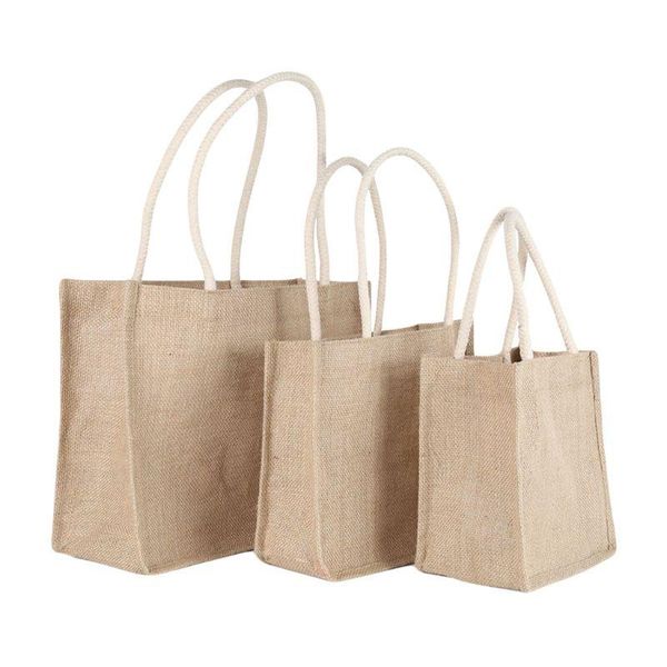 

3 sizes handbag shoulder linen casual shopping bags eco messenger bag handle totes