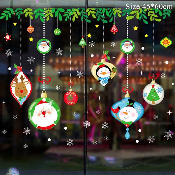 

stickers decorations home merry for window 2020 christmas ornaments gift navidad natale happy new year 2021