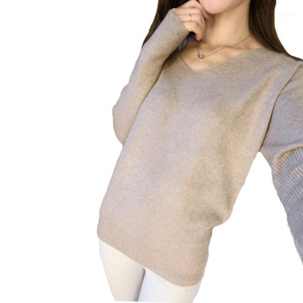 

2016 new fashion women's pullover sweater lady v-neck batwing sleeve cashmere wool knitted solid color wear loose size 4xl1, White;black