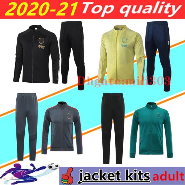 

2020 2021 gunners soccer jacket tracksuit survtement 20 21 arsen pepe nicolas football jackets training suit chandal jogging sets, Black