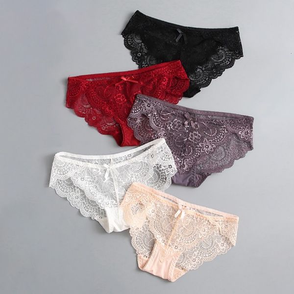

women's lingerie seamless briefs lace hollow out low waist female underwear panties drop shipping, Black;pink