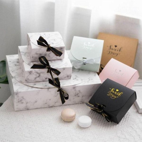 

gift wrap 10pc creative simple marble style box kraft paper diy bag candy kawaii party supplies1