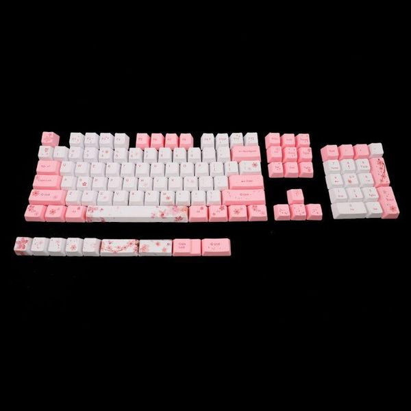 

keyboard mouse combos pbt cherry blossom keycap mechanical keycaps dye-sublimation