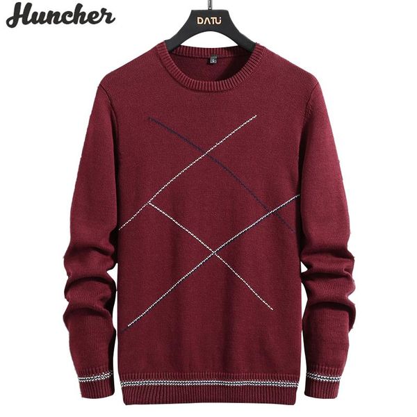 

men's sweaters huncher mens knitted sweater male 2021 winter casual patchwork cotton pullover jumper men korean black for, White;black