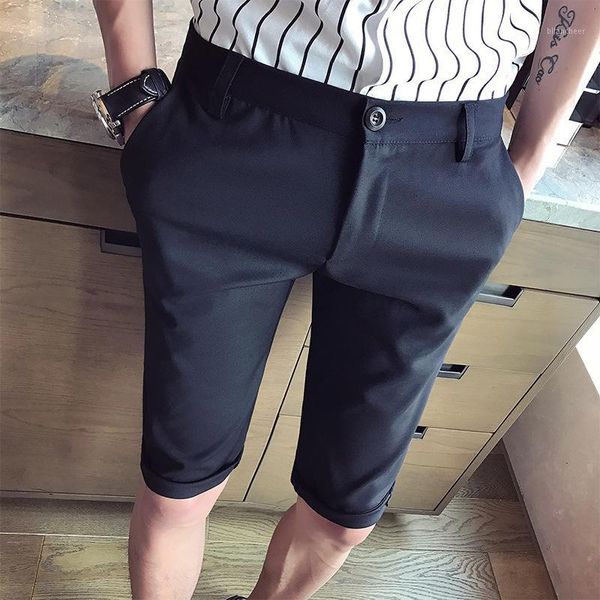 

summer japanese-style short casual pants teenager korean-style slim models solid color 5 men's dk06 shorts-401, White;black