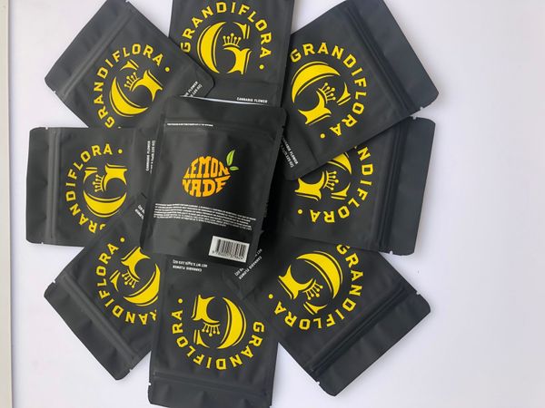 

grandiflora bag edibles bags cookies and mylar empty flavors hologram packaging black bags local yellow label stickers yxlvz jjxh