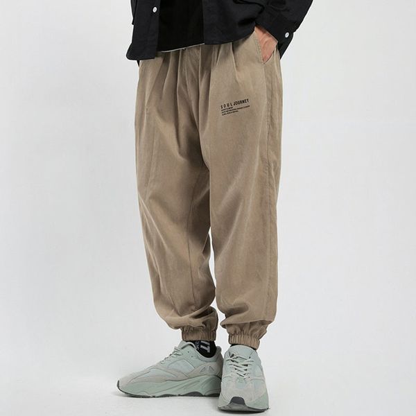 

2020 korean cargo of men loosened up will be casual male track hiphop hallways fashion harajuku pants longer, Black