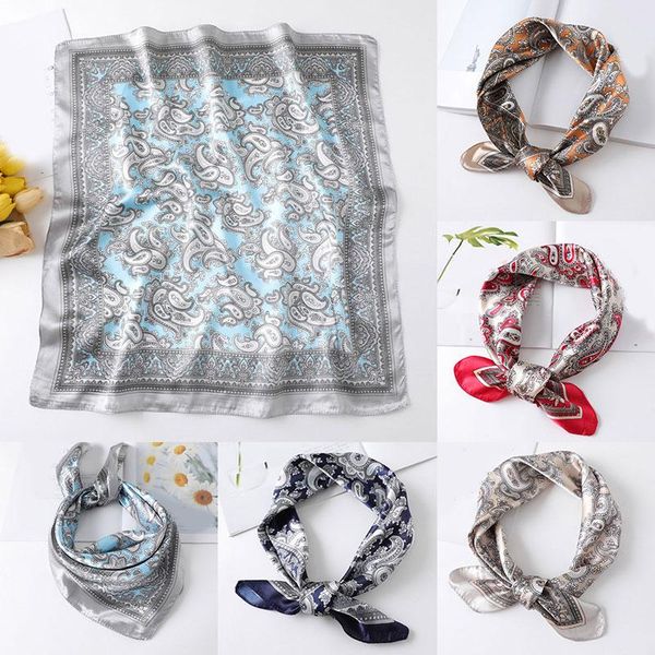 

квадратный шарф женщин мода шелковый сатин шейный кешью печатающей головки шарфы женский foulard бандана элегантный tie волос диапазона qylr, Black