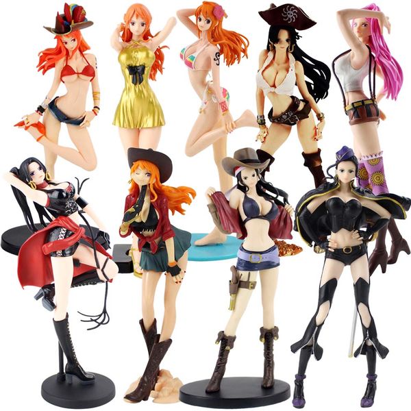 

12-27cm anime one piece figures nami boa hancock nico robin vivi pudding reiju bonney pvc action figure collectible model toy