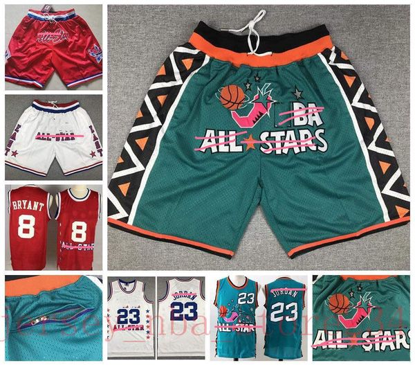 

mens 23 michael jd white jersey chicago bulls all-star just don authentic stitched breathable pocket basketball shorts, Black;red