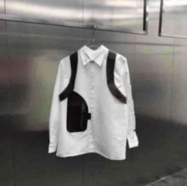 

20ss france latest spring summer fashion leather shirt letters tee men women casual cotton baseball shirt hoodie white black