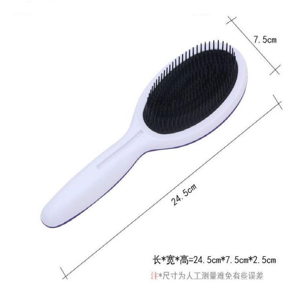 

1pcs anti-static hair brush comb styling tools shower electroplate detangling massage combs for salon styling women gi jlljfp, Silver