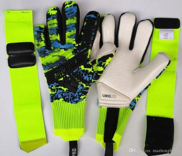 

2021 adi retro falcons urg 2.0 goalkeeper gloves wrapped wrist strap professional soccer gloves anti-slip gloves-latex plam sports gloves, Black