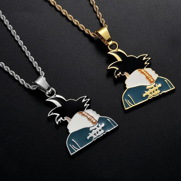 

carton figure pendant men hip hop necklace jewelry party gift for kids n332, Silver