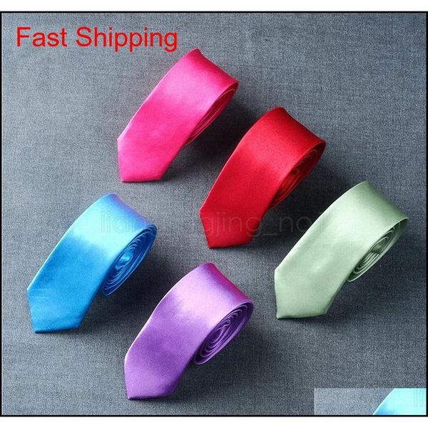 

solid neck tie 50styles skinny men polyester colorful 5cm*145cm classic men handmade neck ties skinny wedding party qyllen queen66, Blue;purple