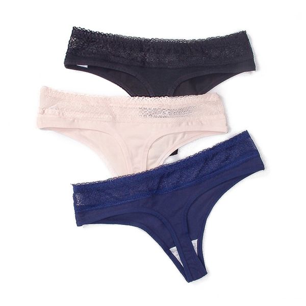 

panties womens cotton dropshipping 3pcs soft striped women underpants solid girls briefs female lingerie comfort underwear, Black;pink