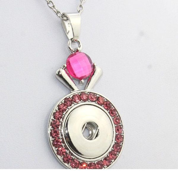 

boom life 2 colors 2016 round 18mm snap button necklaces woman bohemian necklaces & pendant bbymay, Silver
