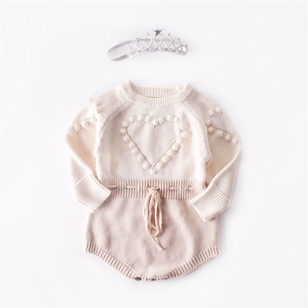 

knitted autumn newborn clothes long sleeve pompom infant girl boy romper baby jumpsuit onesie overalls c1018, Blue