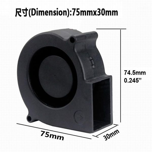 

dc5v 12v 24v 75x75x30mm 70mm 7530 7.5cm cm cm turbo cooling fan blower1