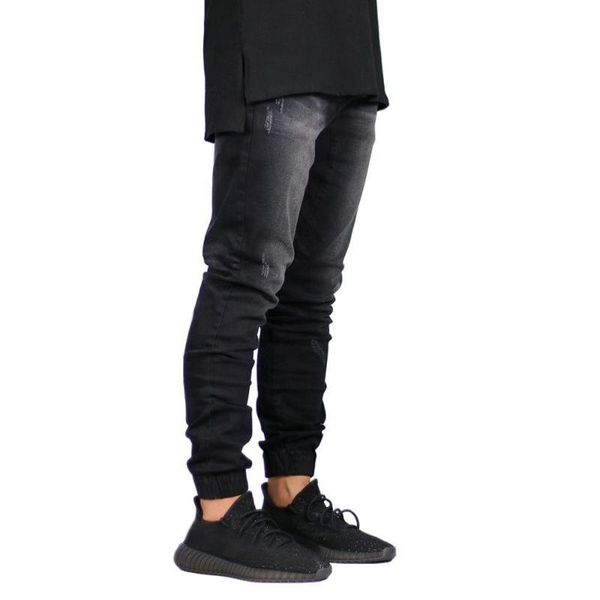 

fashion stretch men jeans denim jogger design hip hop joggers for men kg-322, Blue