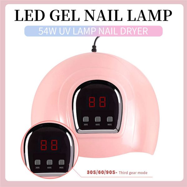 

54w large space dual light source uv 18 leds nail lamp gel lamp manicure machine professional nail dryer for women