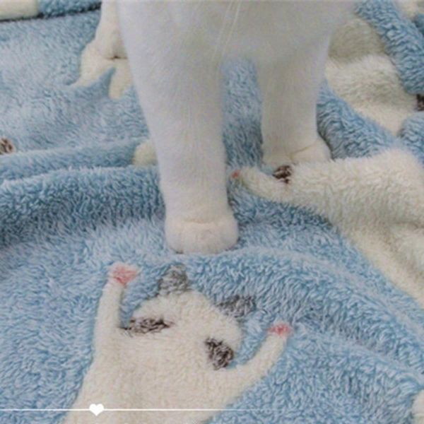 

cat beds & furniture [mpk store] kitty printed coral fleece fabric blanket 100x75 cute air conditioner for summer