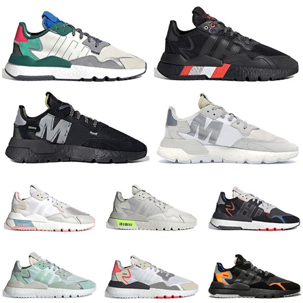 

wholesale nite jogger men women running shoes triple black white active blue collegiate green joggers shock red womens mens trainers sneaker, White;red