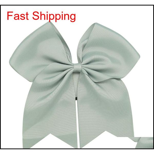 

7 inch large cheer bow baby girl solid ribbon cheer bows hair bow handmade girls cheerleading bows qylckb bde_home, Silver