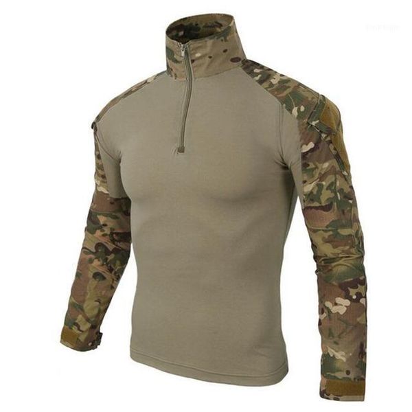 

outdoor t-shirts men camouflage army t-shirt us ru soldiers combat tactical t shirt force multicam camo long sleeve hiking shirts1, Gray;blue