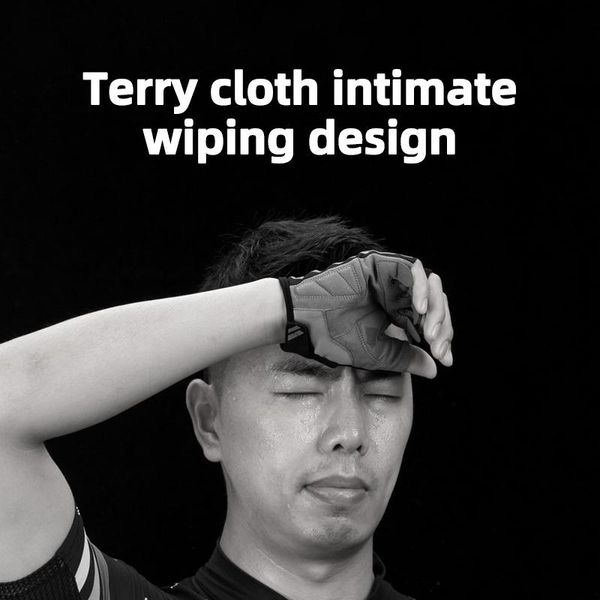 

rockbros bicycle gloves mtb road shockproof outdoor sport fitness summer autumn half finger reflective cycling men women gloves bbywiz, Black