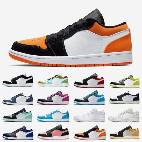 

shattered backboard 1 low mens basketball shoes 1s island mystic green cactus jack bred toe outdoor men women trainers sports sneakers, White;red