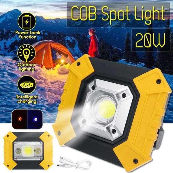 

portable lanterns cob led spotlight work light usb rechargeable 18650 battery outdoor for hunting camping emergency1