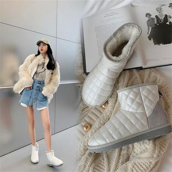 

plaid stripe plus thick-soled women's square toe flat-heel boots black and white boots winter ladies fashion
