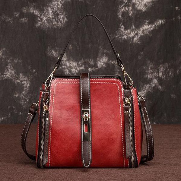

women's messenger single shoulder bag for female tote purse genuine leather retro ladies handbag cross body handle bags